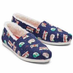 Toms Alpargata slip on shoes loafers Navy Blue white 9.5 womens Holiday Campers